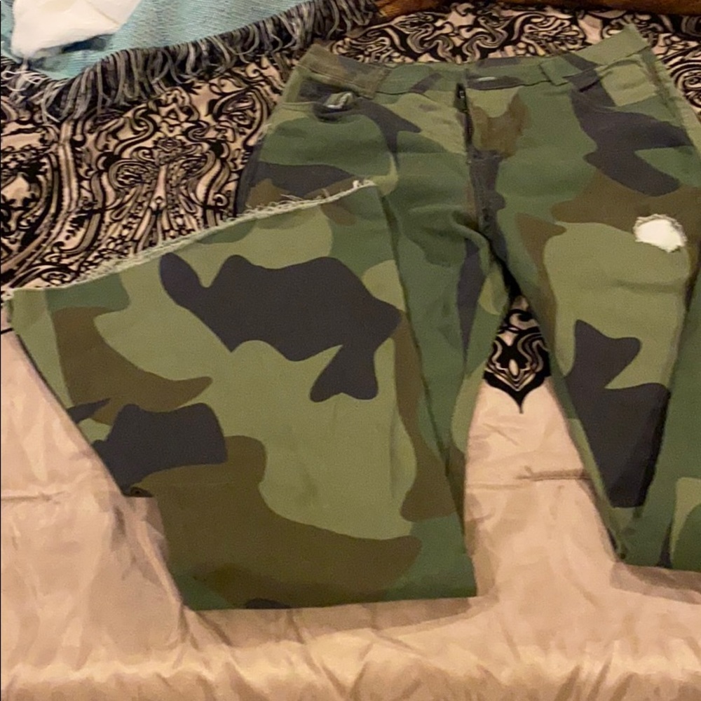 Camouflage bell bottoms